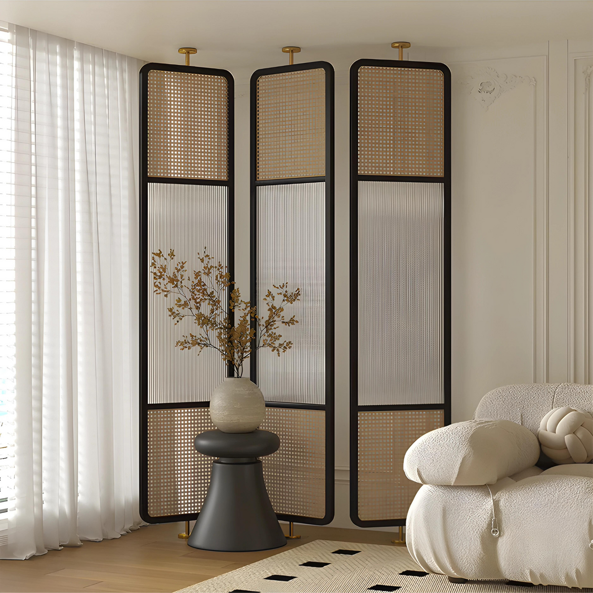 TOLSA Rattan Privacy Screen | Room Divider