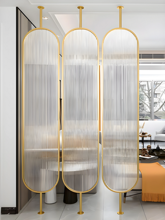 ECLAT Metal Glass Privacy Screen | Room Divider