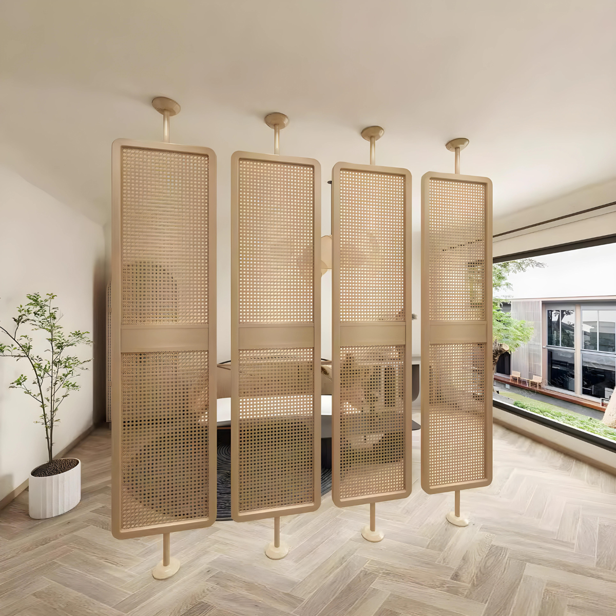 36 In Privacy Screen Rattan MIES Rattan Privacy Screen | Room Divider