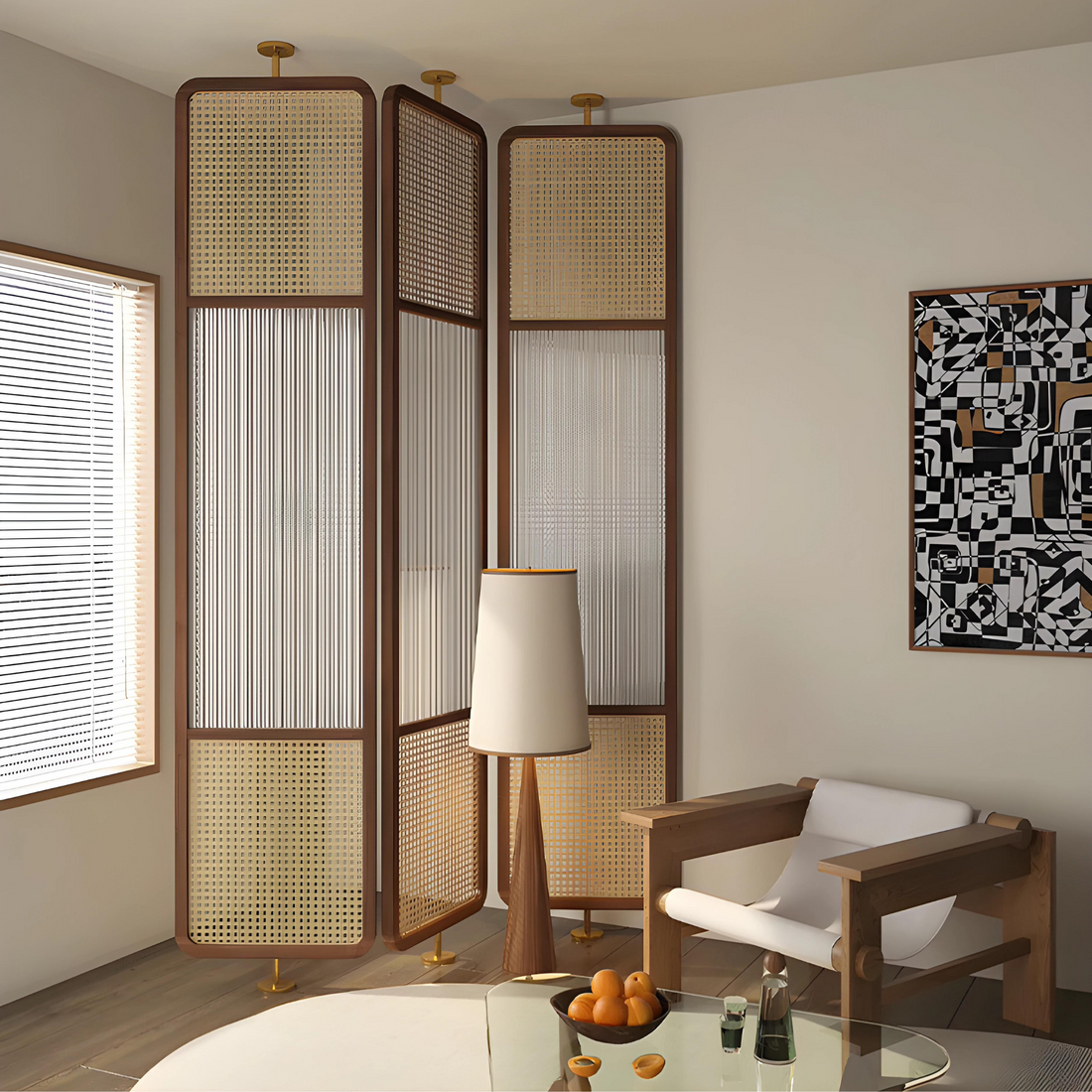 TOLSA Rattan Privacy Screen | Room Divider